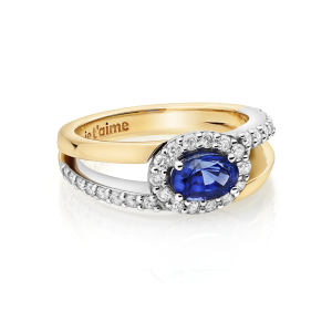 Exclusieve saffier ring met diamanten